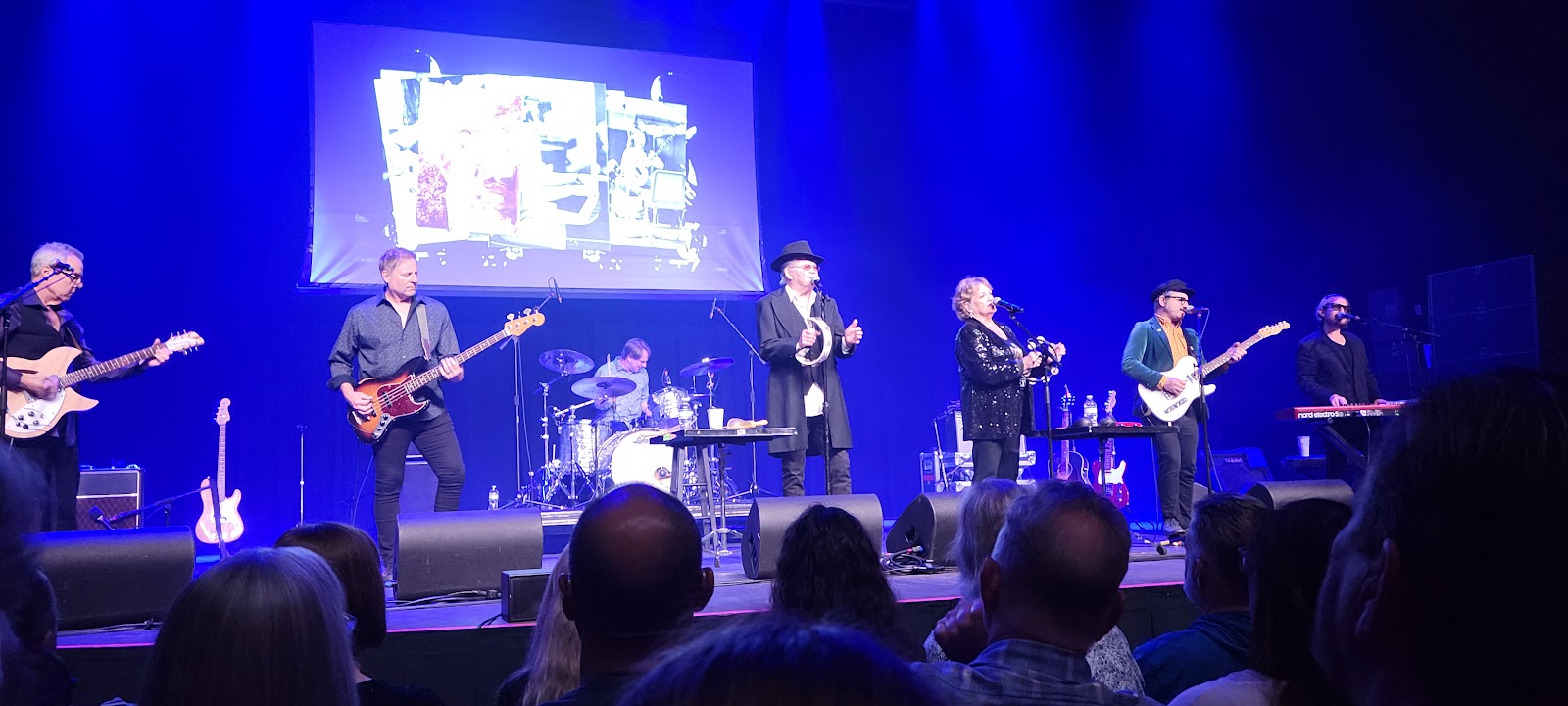 The whole band, blue and purple
